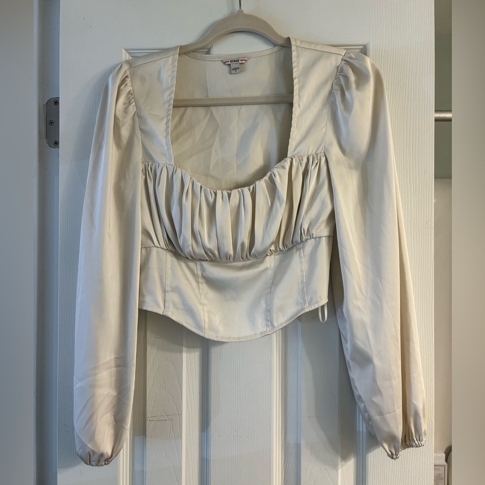 Guess Cream Puff Sleeve Blouse - Picture 2 of 4